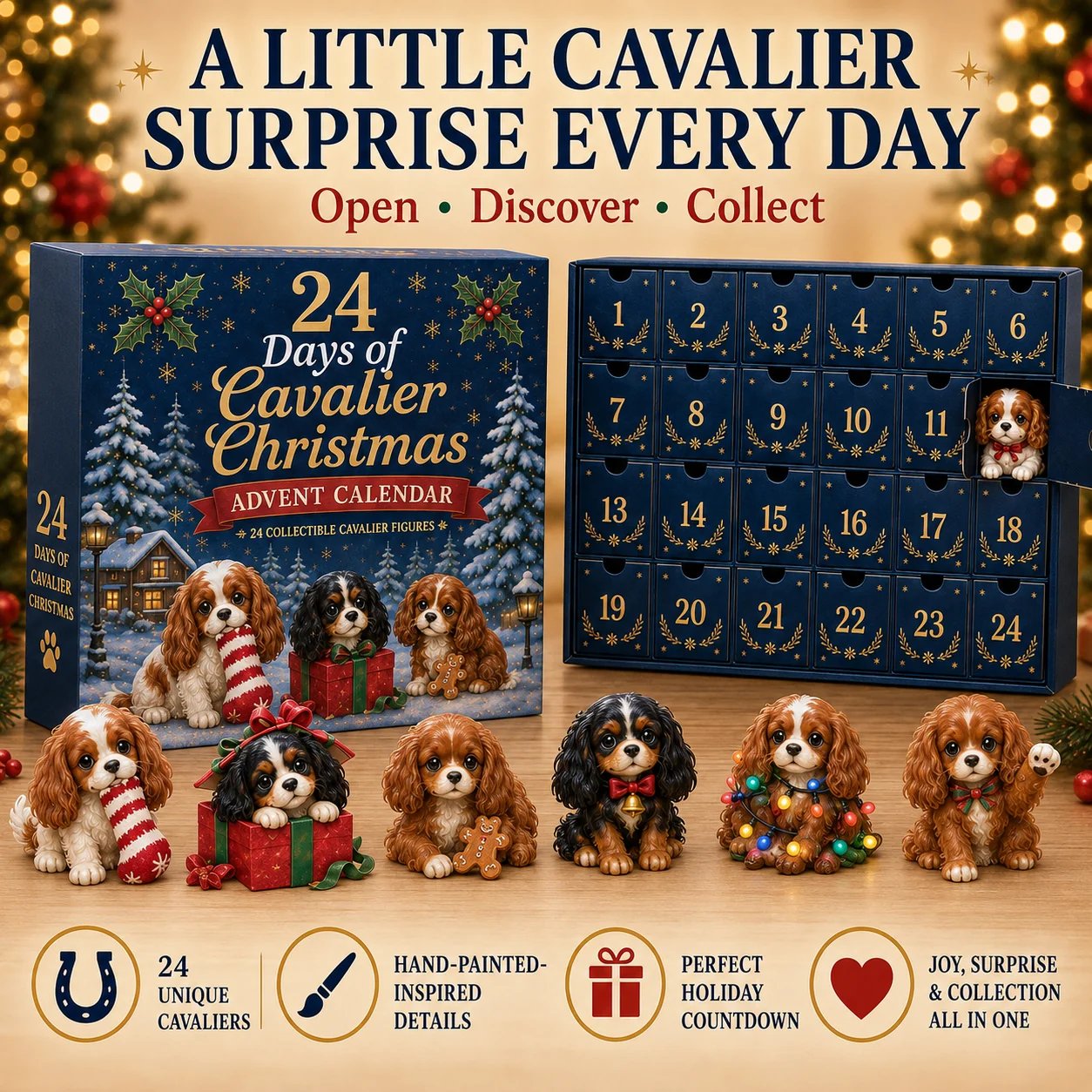 ⏰Limited Stock 50% OFF -🐶 24 Days of Cavalier Christmas Advent Calendar 2026 – 24 Collectible Cavalier Surprises