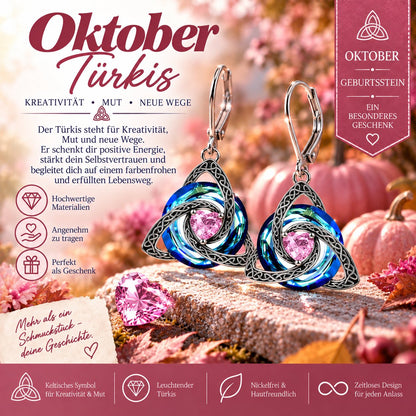 ✨ Celtic birthstone earrings – Timeless elegance with personal meaning