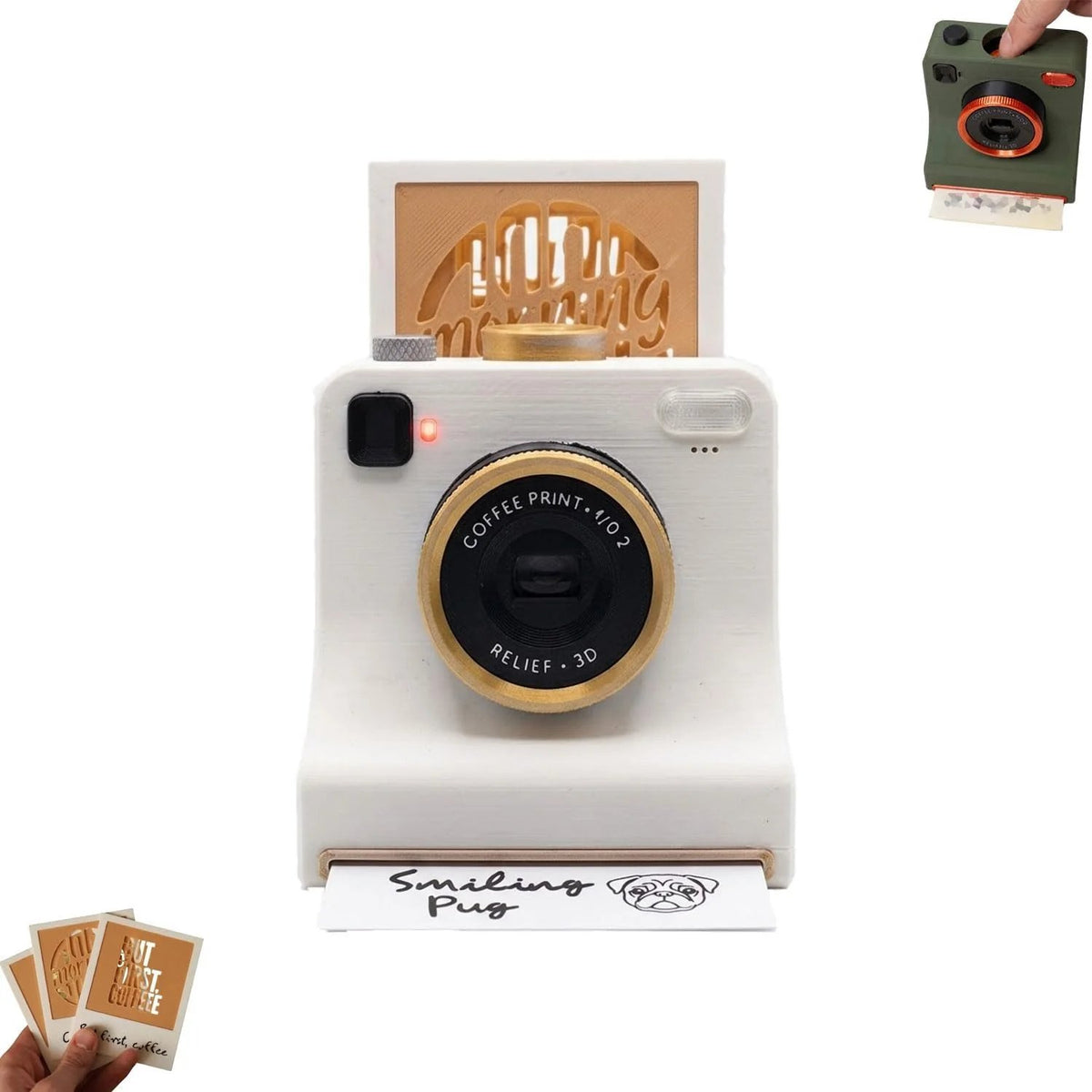 ☕📸 Camera-Style Latte Art Maker – Reusable Stencil Press