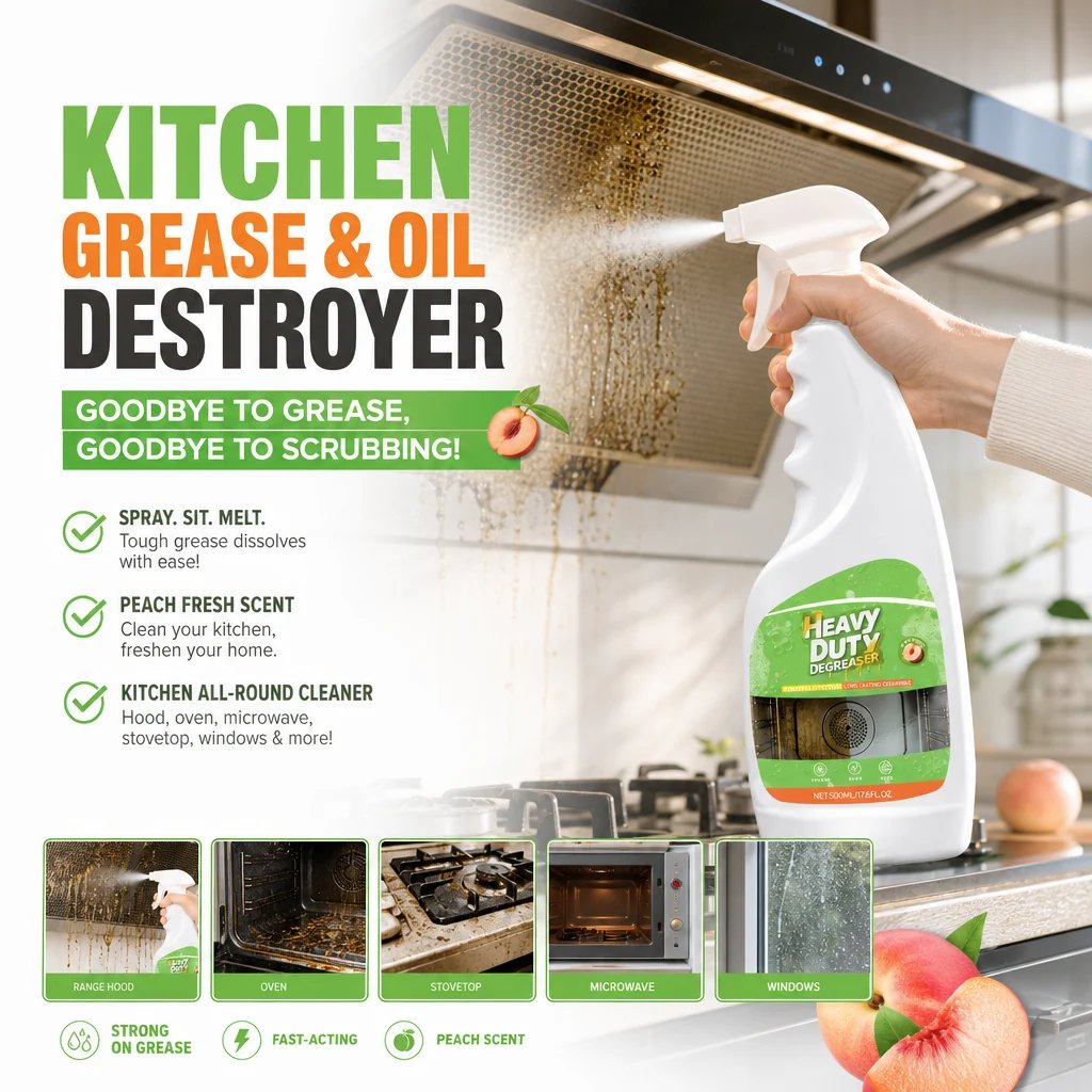 🔥HOT SALE🔥 50%OFF✨💞50K+ SOLD!🏆Heavy Duty Kitchen Degreaser Spray