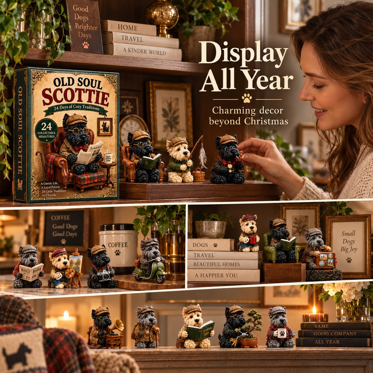 Old Soul Scottie Advent Calendar – 24 Scottish Terrier Miniatures
