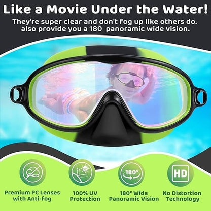 🏊‍♀️ Buy 1 Get 1 Free🏊‍♀️-HD children's large frame waterproof and anti-fog swimming goggles🏊‍♀️