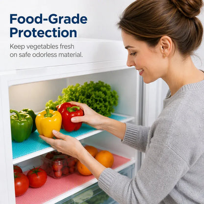 ⭐🧊50% OFF NOW! Waterproof EVA Fridge Shelf Liners‑Anti‑Slip Refrigerator Mats, Cut‑to‑Size Washable Fridge Drawer Protector for Kitchen Refrigerator Organization
