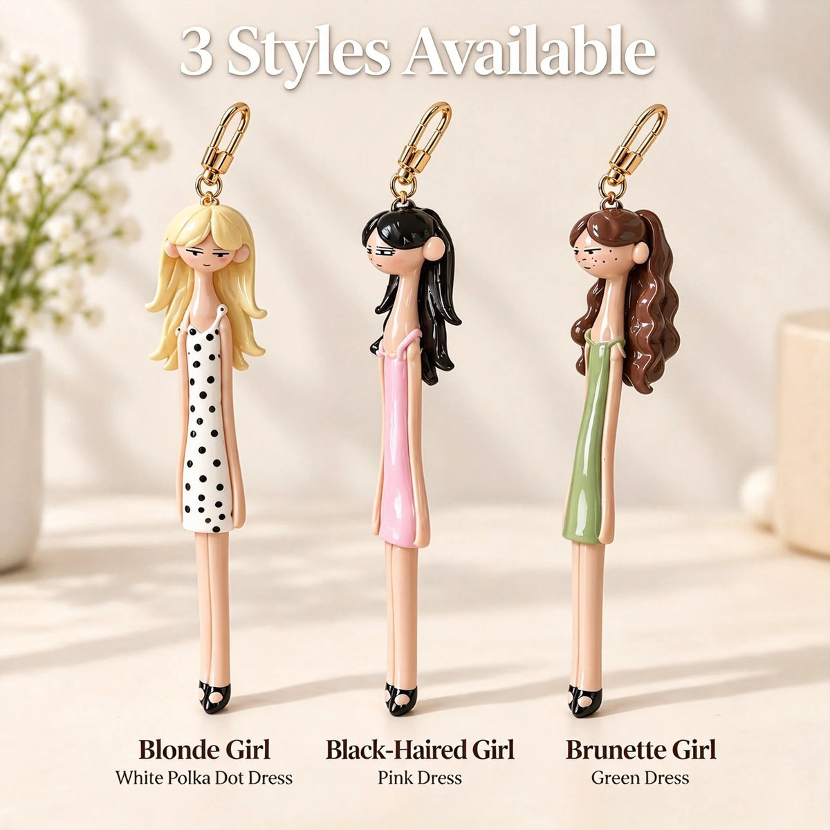 👗 Cute Fashion Girl Doll Bag Charm Keychain