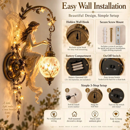 Enchanted Fairy Blossom Lantern Wall Light – Floral Fantasy Décor