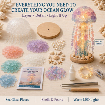 ⏳ Last Day 49% OFF – 🌊 Beginner-Friendly DIY Glowing Sea Glass-Style Ocean Art Kit Collection | Complete Kit with Sea Glass-Style Pieces, LED Lights & Step-by-Step Guide Included 💕