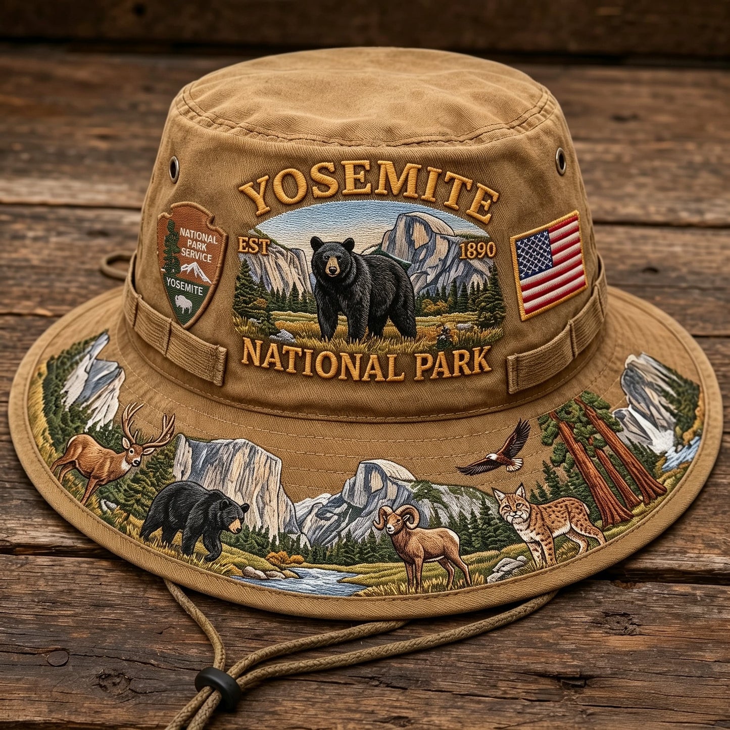 🇺🇸 Last Day Promo: 49% OFF 🐻 -Yosemite National Park Adventure Boonie Hat