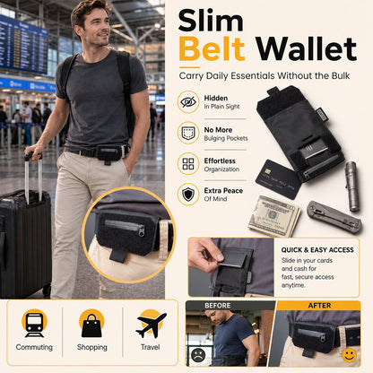 🔥💼✨Slim Belt Wallet — Ultra-Slim Hidden Carry System for Everyday Essentials🛫