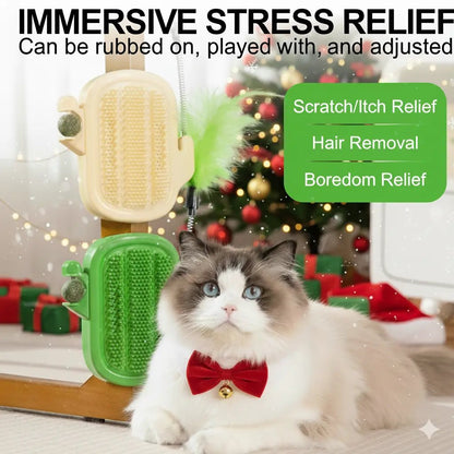 3-in-1 Soft Plastic Cat Corner Groomer with Catnip - Grooming Supplies