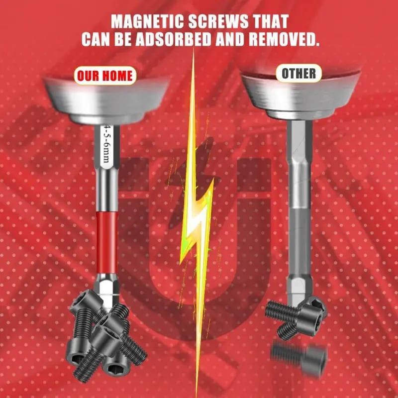 6-Piece Magnetic Hex Socket Bit Set 🔧 Grip Small Nuts Faster Without Constant Slipping & Dropping