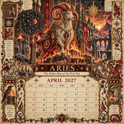 ⏳ Last Day 49% OFF – 🔮 2027 Zodiac Grimoire Desk Calendar | 12 Medieval-Inspired Zodiac Artworks for Astrology & Gothic Art Lovers ✨