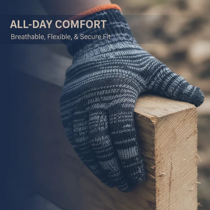 10-Gauge Knitted Durable Protective Work Gloves