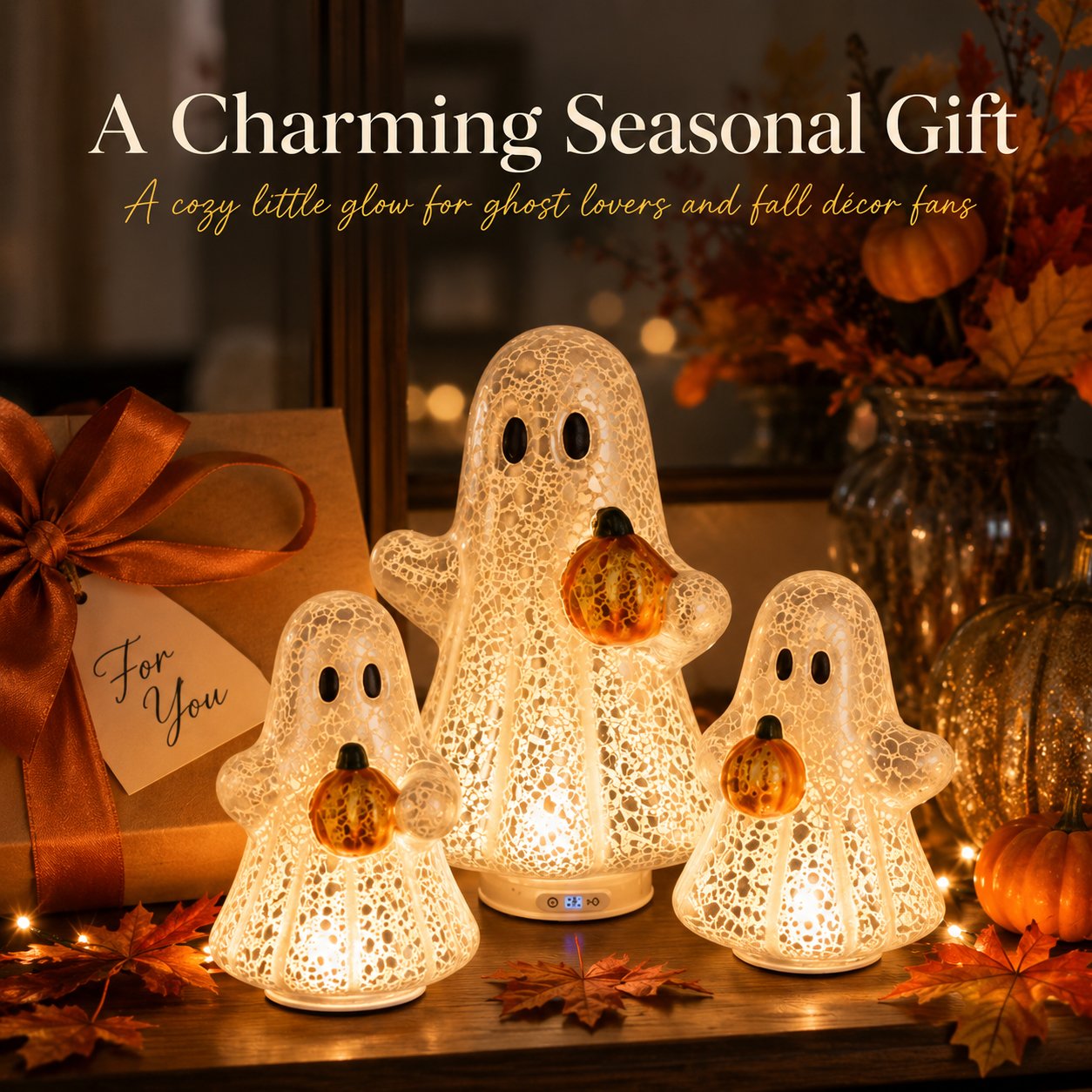Lighted Ghost Pumpkin Decoration 👻🎃
