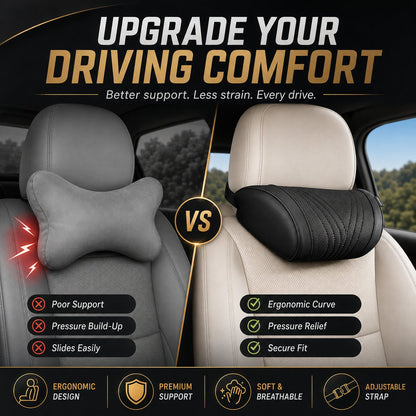 🚗💤 Relieve Driving Fatigue! Universal Memory Foam Car Headrest Neck Pillow, Ergonomic Support Auto Neck Cushion for Long Road Trips