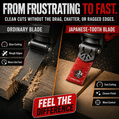 🪚 Japanese-Tooth Oscillating Multi-Tool Blades – Faster, Cleaner Cuts for Wood & PVC
