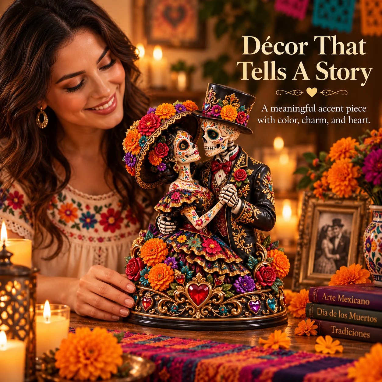 Day of the Dead Catrina Figurines – 3 Colorful Character Styles