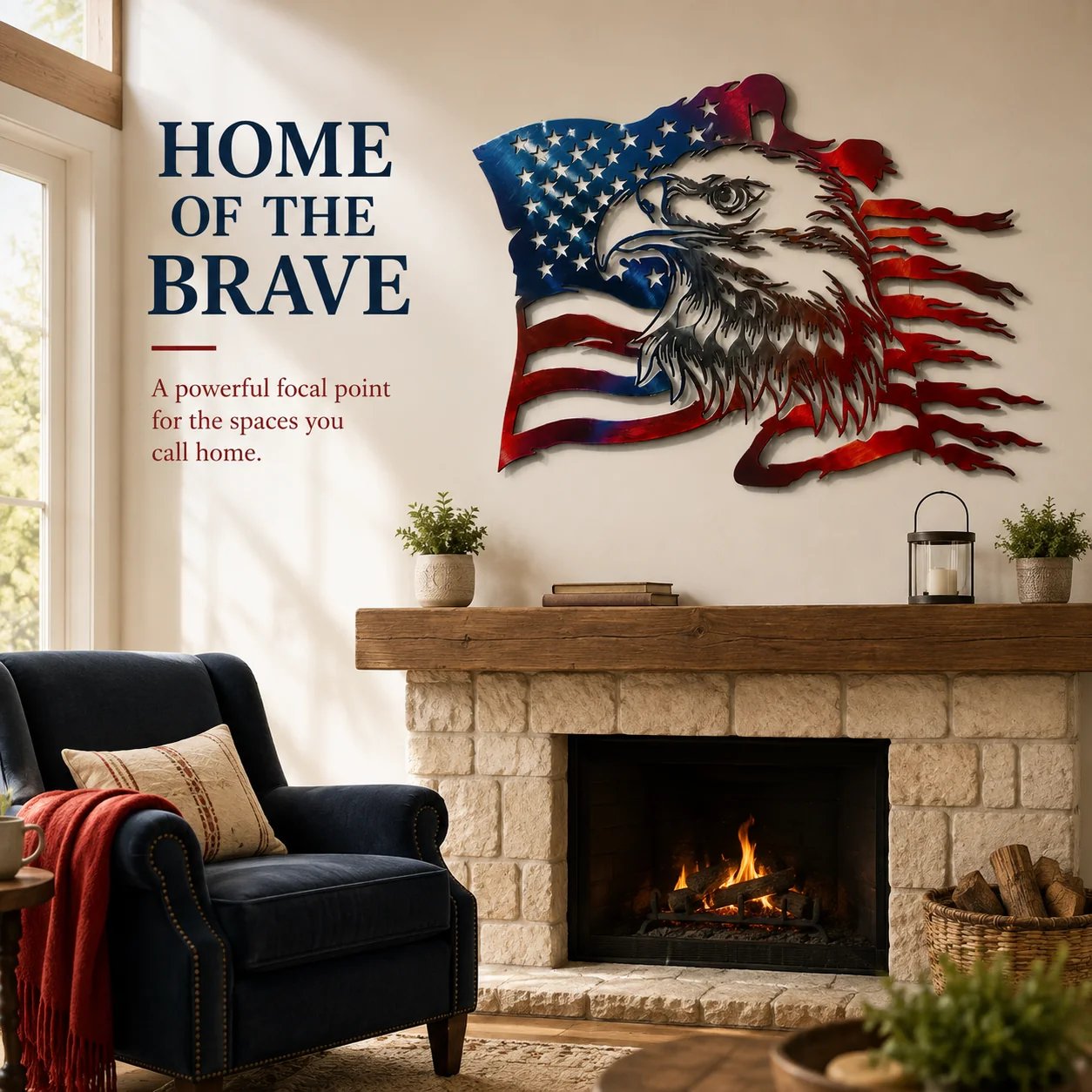 🦅 Freedom Eagle American Flag Wall Art