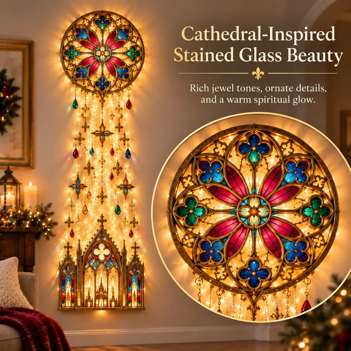 🔥😍Cathedral Grace Stained Glass Cascade Wall Light™