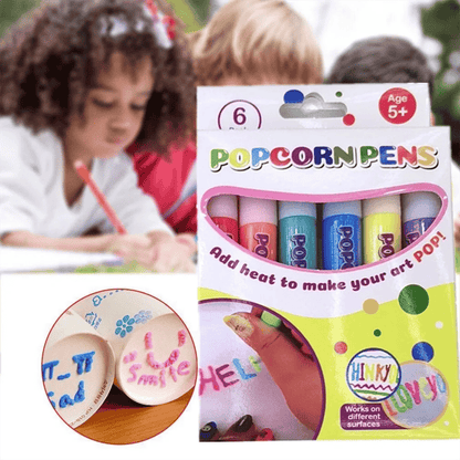 🎨🎁Popcorn Pens, Magic Bubble Drawing Pens, DIY Puffy 3D Art Paint Markers for Kids