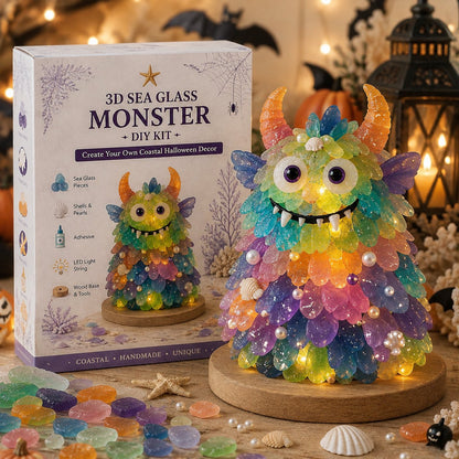 ⏳ Last Day 49% OFF – 🎃 Beginner-Friendly DIY Lighted Sea Glass Halloween Character Kit Collection | Complete Kit with Sea Glass Pieces, LED Lights & Step-by-Step Guide Included 💕