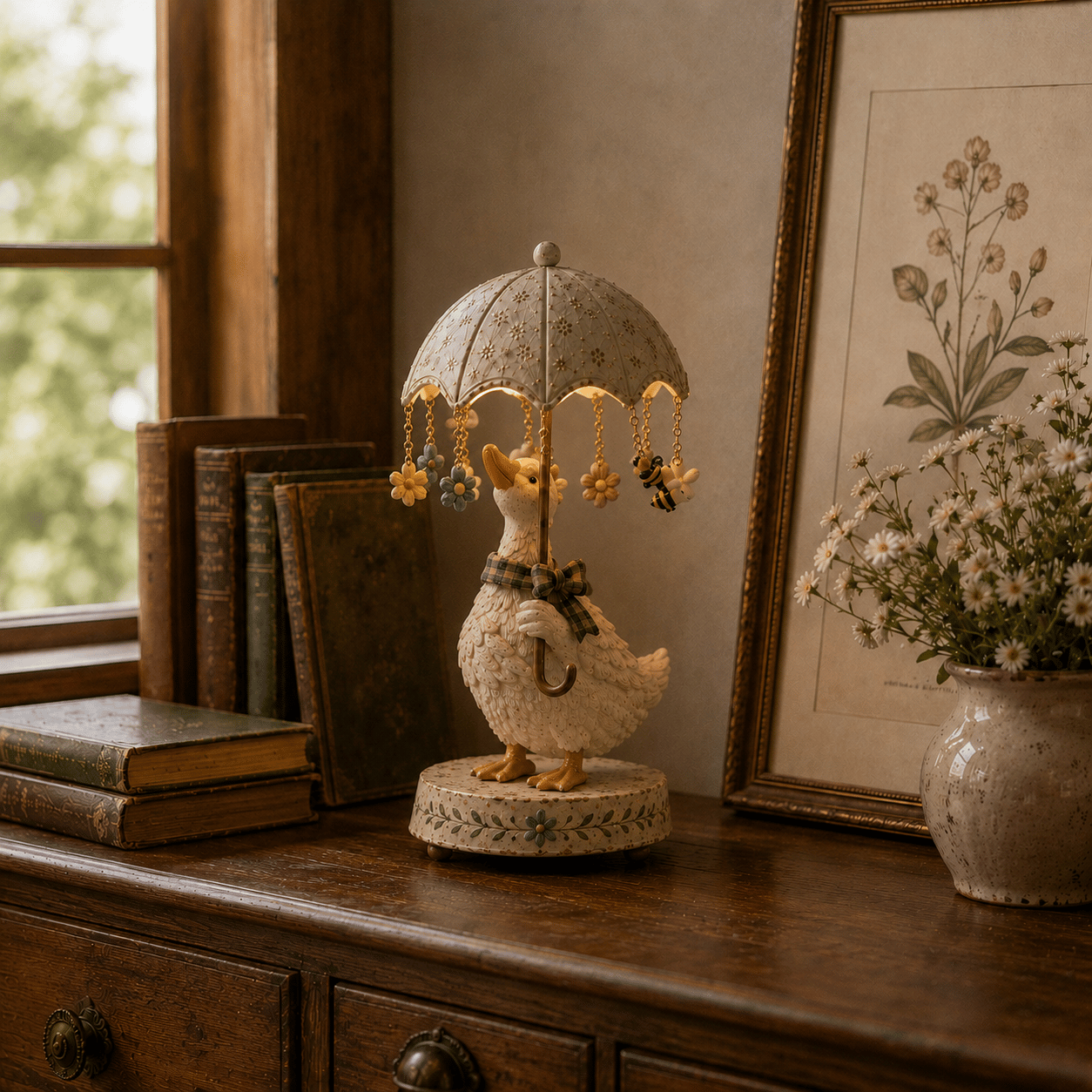 🎁 Vintage animal-shaped lamp with a rotating shade