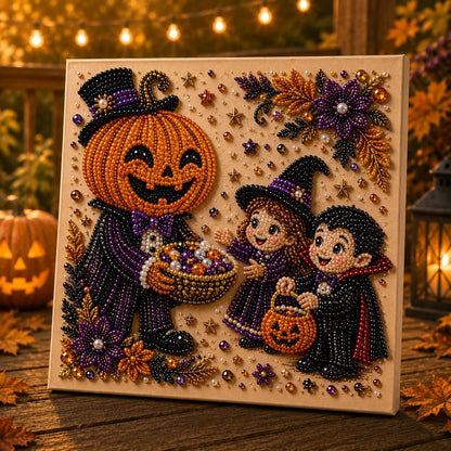 🎃 LAST DAY 49% OFF – 👻 Premium 3D Pearl Absurd Halloween Wall Art Kit | Luxury Flocked Canvas with Scratch-Resistant Non-Fading Pearl Beads DIY Funny Spooky Decor 🕷️✨