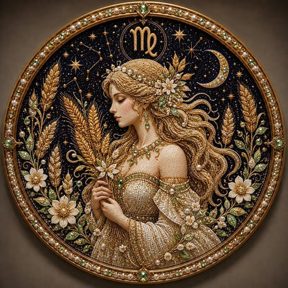 🔥 LAST DAY 49% OFF – ✨ Premium 3D Pearl 12 Zodiac Signs Art Kit | Luxury Flocked Canvas with Scratch-Resistant Non-Fading Pearl Beads DIY Handmade Astrology Decor ♈🌙💎
