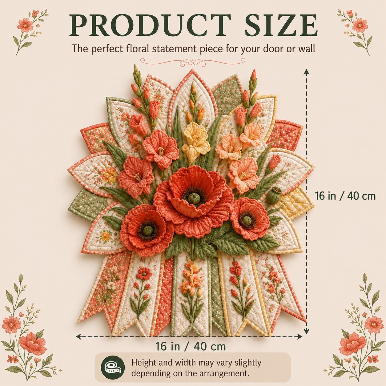 🌸 Beginner-Friendly 12-Month Birth Flower 3D Quilted Wall Hanging Sewing Kit Collection | Complete Kit with Coordinated Fabrics, Sewing Materials & Step-by-Step Guide Included 💕