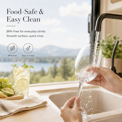 Nesting Stemmed Wine Glass Set | Shatterproof Portable Outdoor Wine Glasses 🍷🏕️