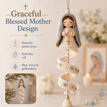 🔥Last Day 49% OFF - 🙏🧵DIY Crochet Blessed Mother Spiral Hanging Ornament Kit🪡