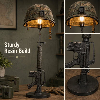 🔫 Tactical Rifle Helmet Table Lamp