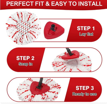 🔥🔥 2026 Upgraded Spin Mop Heads with Scrubbing Pad (3-Pack)