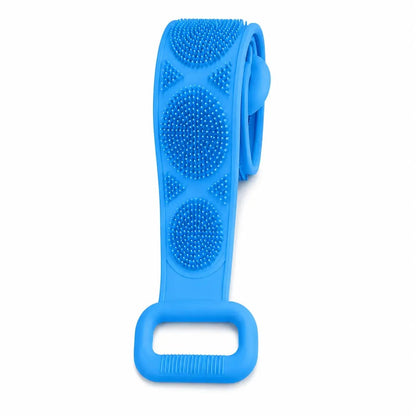 🛁 Silicone Bath Brush Back Scrubber with Handles – Double-Sided Exfoliating Shower Body Brush with Mesh Sponge for Deep Cleaning
