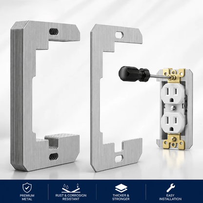 🔥10 Pcs Wall Plate Spacers for Electrical Outlets – Heavy-Duty Metal Outlet Leveling Plates for Loose, Recessed & Crooked Boxes