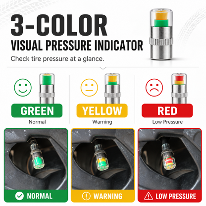 🚗🛠️4 PCS Car Tire Pressure Monitor Valve- tire valve stem caps