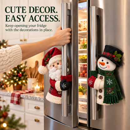 🎄 Santa & Snowman Christmas Fridge Handle Huggers