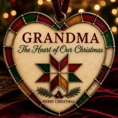 Stained Glass-Style Christmas Heart Ornaments – 7 Message Designs