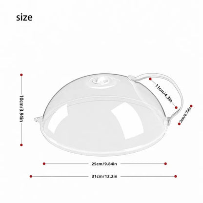 10" Clear Microwave Splatter Cover: Built-in Water Steamer & Steam Vent Lid