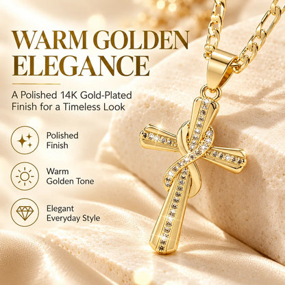 ✝️ 14K Gold-Plated Cross Pendant Necklace – CZ Faith Jewelry