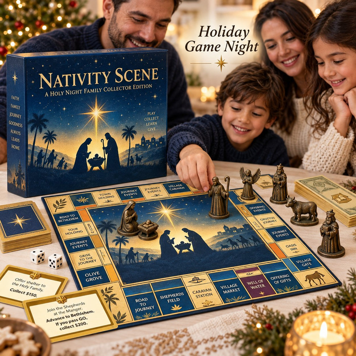 🌟 Nativity-Themed Family Board Game – Christmas Story Edition