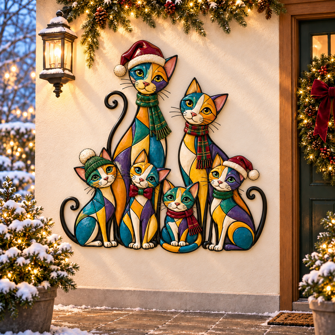 Christmas dog family wall sticker