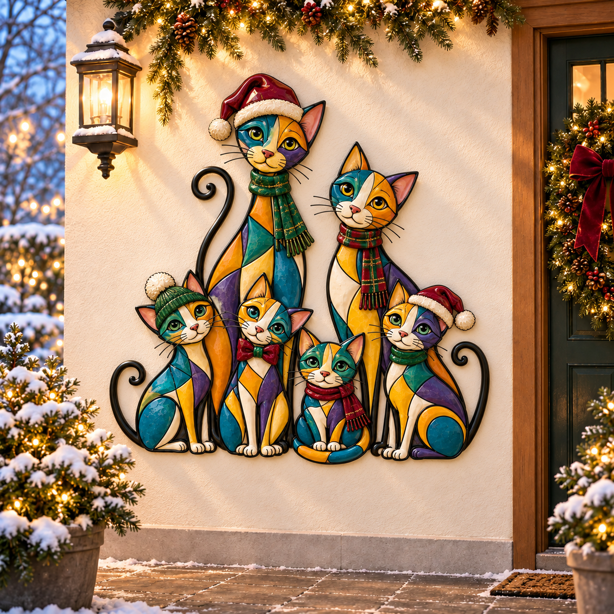 2026 Christmas Dog/Cat Family – A Colorful Holiday Welcome for Dog Lovers