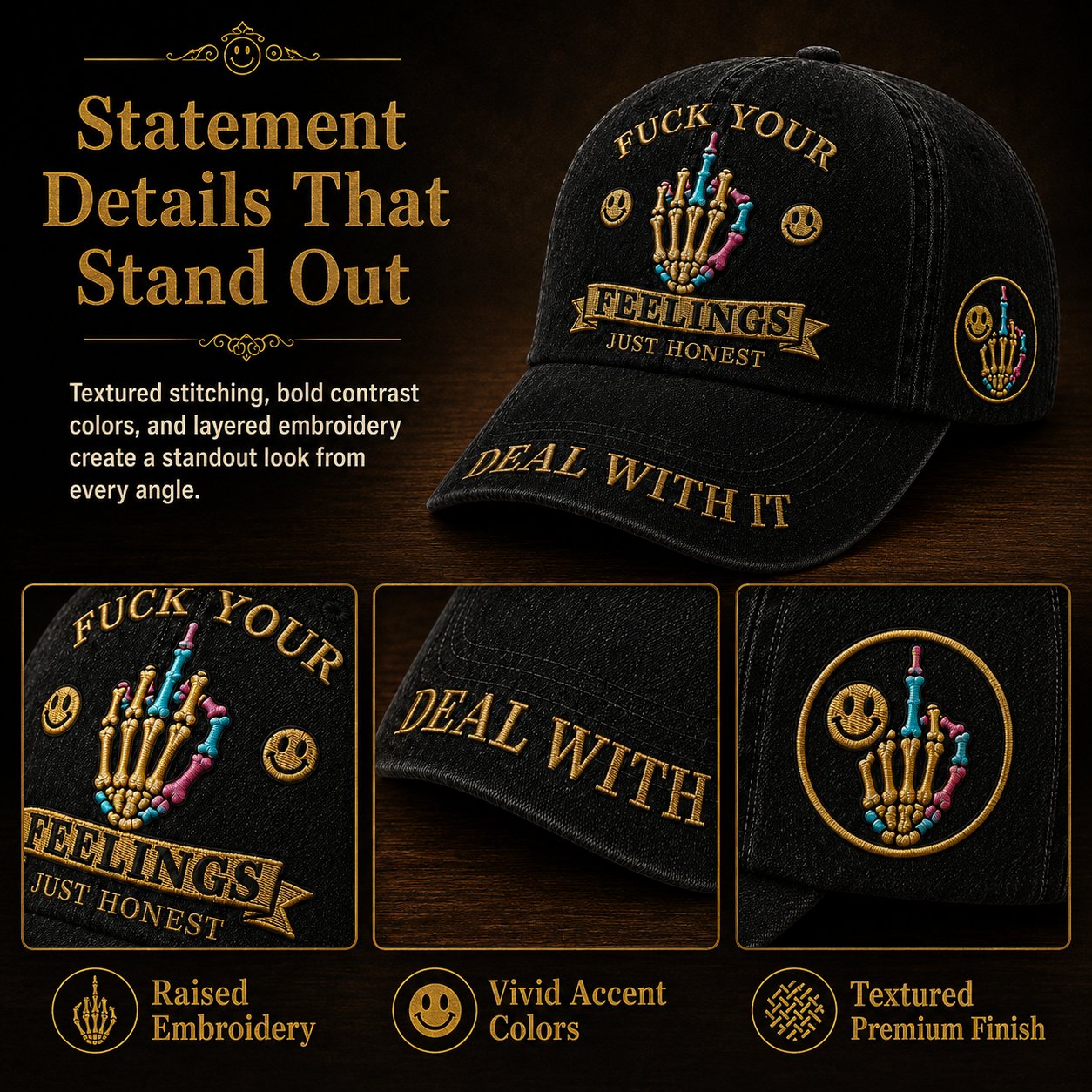 FXXK YOUR FEELINGS Cap🎁Free Double-Sided Honor Coin With Every Cap Purchase