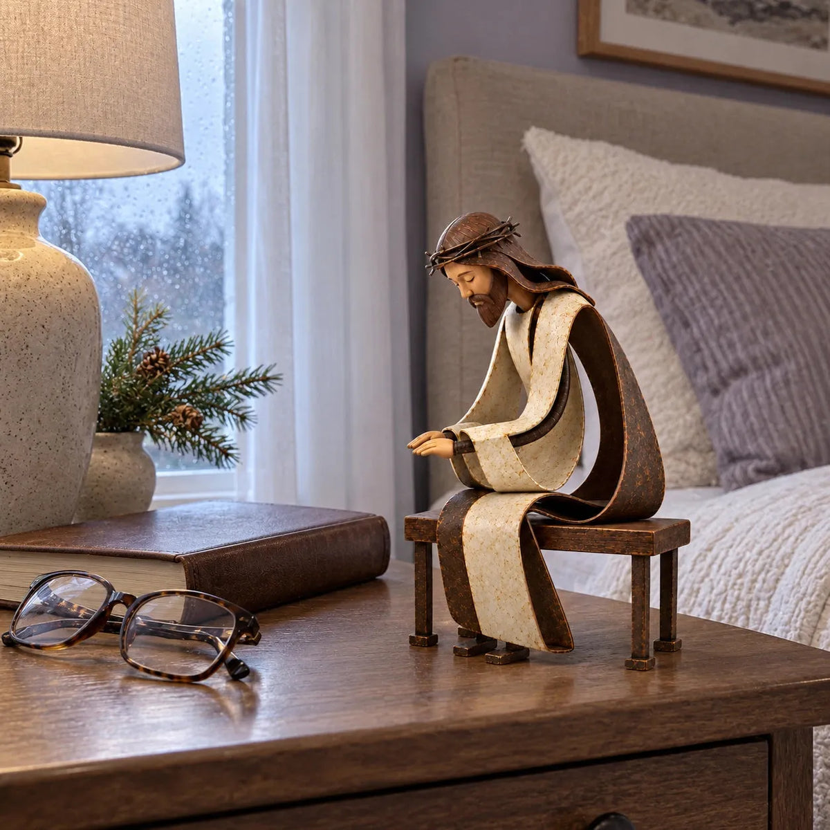 🔥🙏The True Spirit of Christmas – Santa & Jesus Figurine