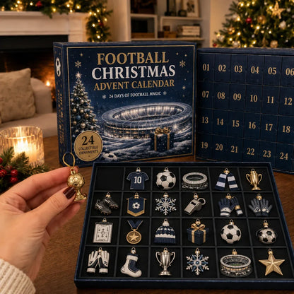 ⏳ Last Day 49% OFF – ⚽ Football Christmas Advent Calendar | 24 Collectible Acrylic Ornaments for Fans, Families & Holiday Displays 🎄