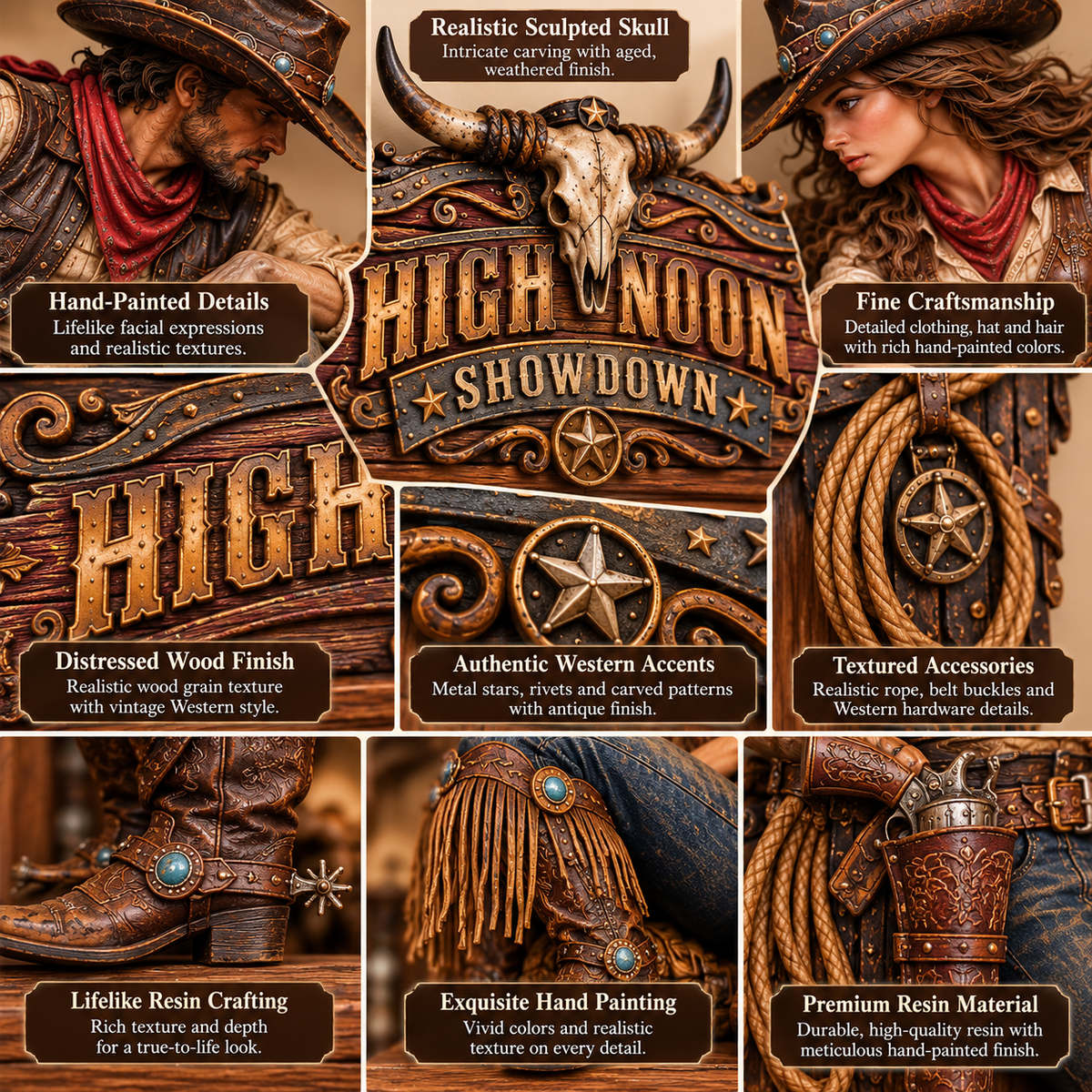 ⏰Limited Stock 50% OFF - 🤠⭐ High Noon Showdown™ Western Doorway Decor 🐂🌵