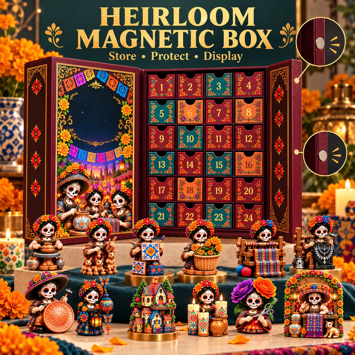 Día de Muertos Collector Advent Calendar – 24 Miniature Figurines