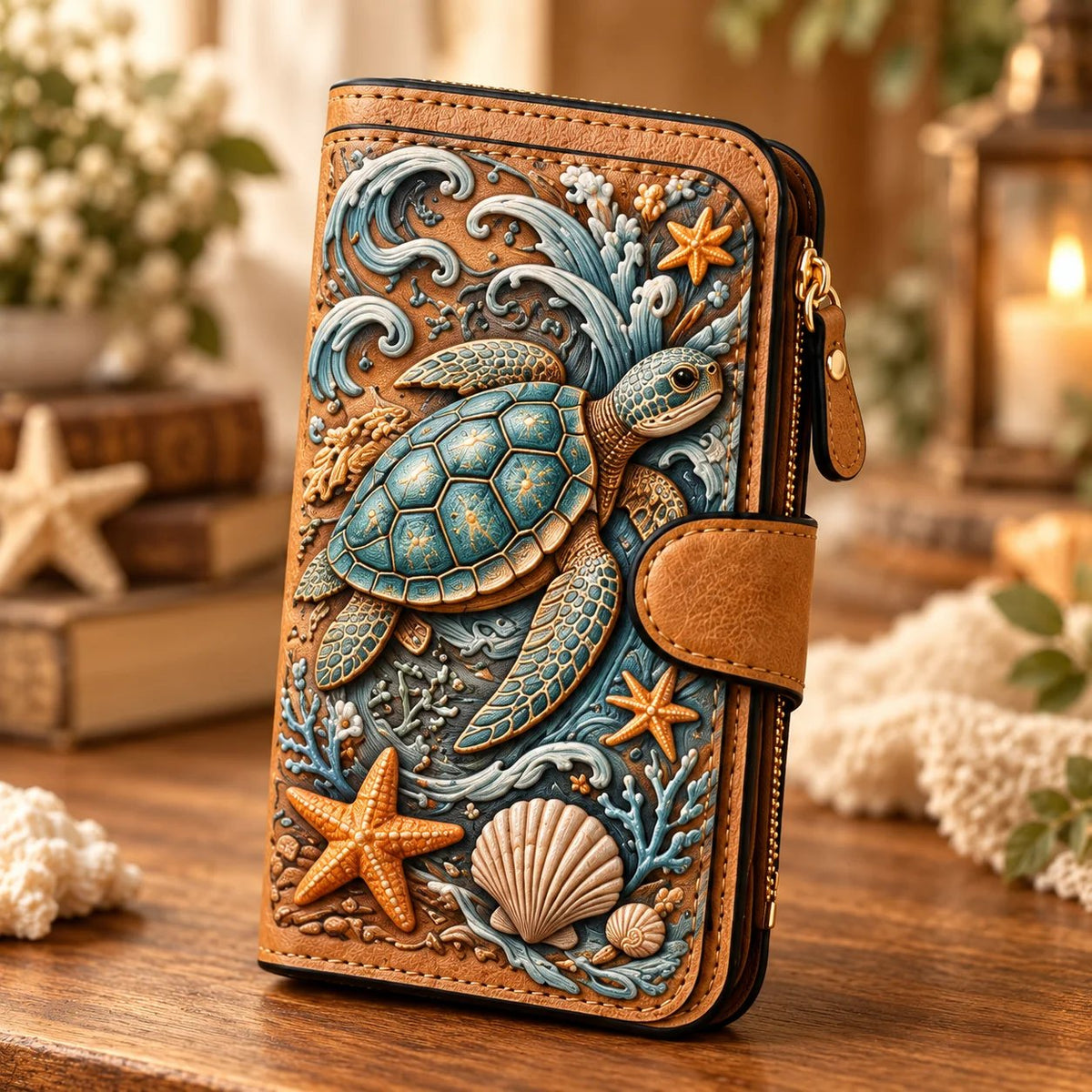 👛 Vintage Embossed Art Wallet – 10 Story-Inspired Designs