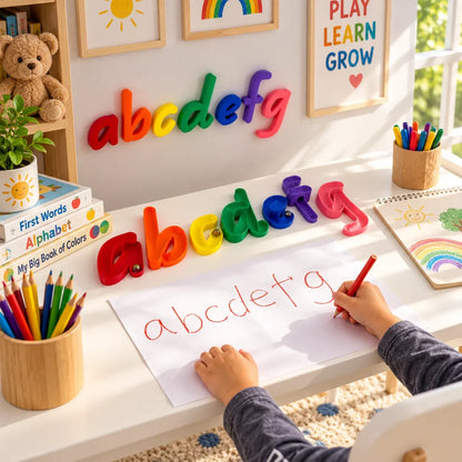 🌈 Rolling Alphabet Tracing Set – Colorful Hands-On Letter Learning Toy for Kids