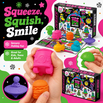 🎄 NeeDoh Advent 2026 Squishmas Calendar | 24 Days of Mini Squishy Surprises, Neon Fidget Fun & Holiday Collectibles 🎁✨